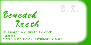 benedek kreth business card